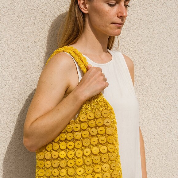 Blue Miami Button Shoulder Bag - Picture 1 of 5